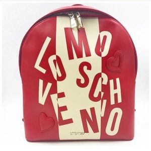 Love Moschino Red & Cream Backpack.Doesn’t come W/box or dust bag